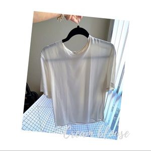 Silky retro white blouse 🤍